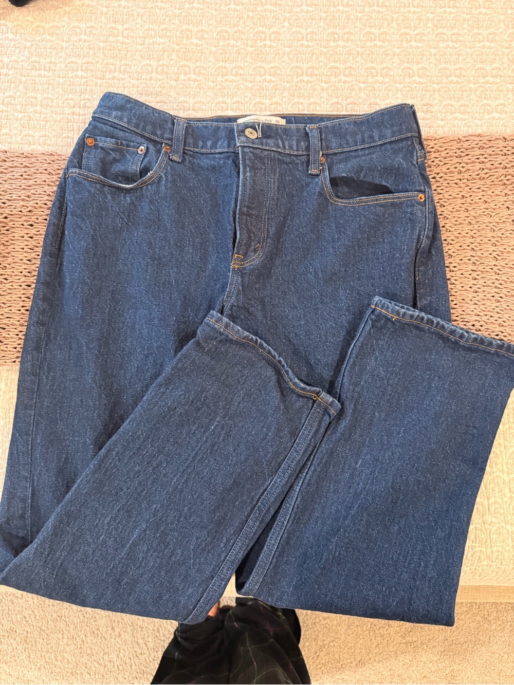 Abercrombie & Fitch Women's Straight Leg Dark Blue Jeans